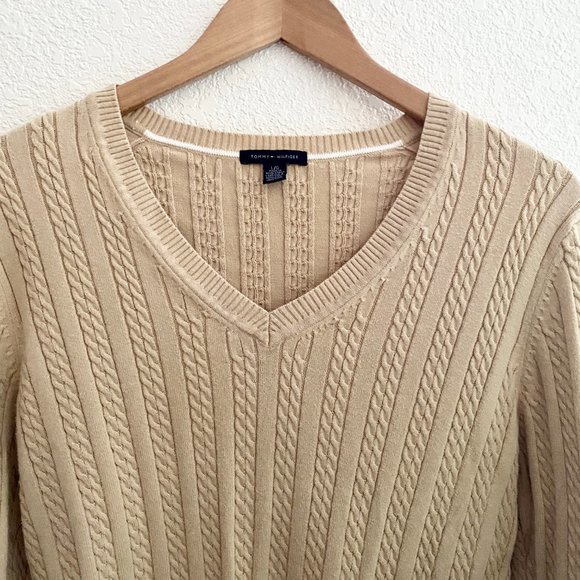 Tommy Hilfiger Tan V-neck Sweater - Picture 3 of 5